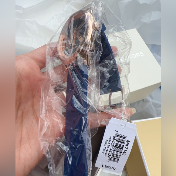 Michael Kors 42mm Stainless Steel Case blue Silicone Janelle Three-Hand Watch - Picture 9 of 16